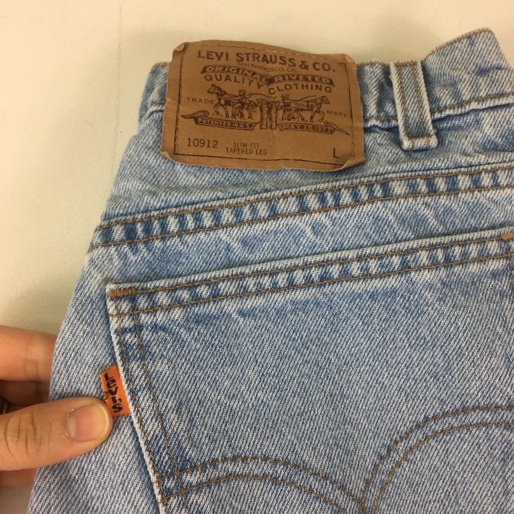 Vintage Levi's 912 Womens Orange Tab Jeans Slim - Picture 2 of 11